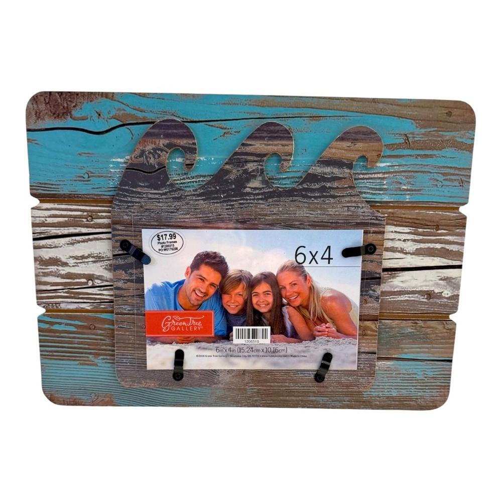 Rustic Coastal Wave Design 6x4 Photo Frame - NEW!